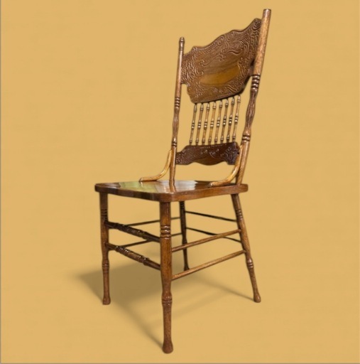 シンリー Shin-Lee アンティーク調 チェア4脚 彫刻オーク材木製チェア