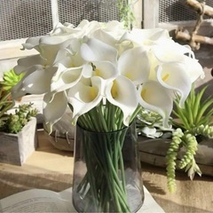 カラー 造花 2本 結婚式 ウェルカムスペース、ブーケなどにの画像