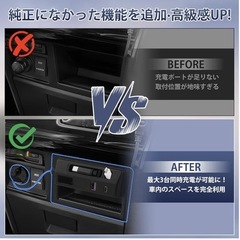 新品未開封 【新モデル】 三菱 新型デリカD5 電源増設ユニット シガーソケット 急速充電 ロール式Type-Cケーブル×1 Type-C PDボート×1 QC3.0 USBポート×1 増設ソケット 分配器 DELICA D:5 専用 カスタムパーツ MITSUBISHI ミツビシ デリカD:5 アクセサリー 電圧計&ライト&取扱説明書付き ABS素材 ブラック 1PCS （ロール式Type-Cケーブル85cm伸縮可能）の画像