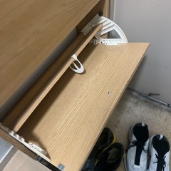
薄型シューズボックス ベージュ木目調の画像