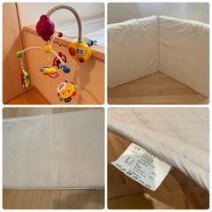 【お得4点セット】KATOJIベビーベッド マットレス メリー付き の画像