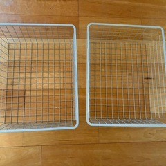 IKEA 収納ラック ワイヤーバスケット 2個セット 41×53×15 シルバーの画像