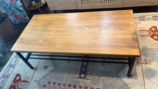 天然木 ×アイアン　ヴィンテージ風センターテーブル