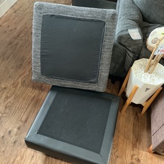 一度座ると立ち上がれない🤭座り心地抜群❗️ソファ🛋️オットマン正方形ツートンカラー1人掛けソファカウチソファインテリア家具グレー•黒の画像