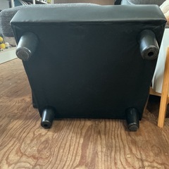 一度座ると立ち上がれない🤭座り心地抜群❗️ソファ🛋️オットマン正方形ツートンカラー1人掛けソファカウチソファインテリア家具グレー•黒の画像