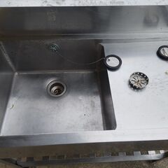 兵庫県 三田市 直接お引き取り限定 1槽シンク 水切り台付 W100×D60.5×H95ｃm 厨房用 業務用 中古 ステンレス 流し台　の画像
