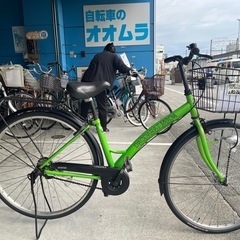 【大人用】整備済中古自転車 サイモト27型ダカラットモダ 緑色 <自転車のオオムラ 静岡店>の画像