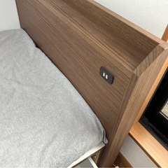 ニトリ収納付き木製シングルベットフレームとシングルマットレスセットの画像