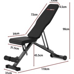 トレーニングベンチ インクラインベンチ 折り畳み式 耐荷重300KG の画像