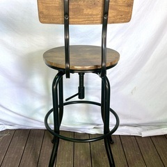 【A143】アンティーク カウンターチェア 回転、昇降式 2点セット 北欧風の画像