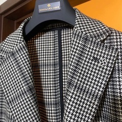 現行型　TAGLIATORE タリアトーレ  チェスターコート  純正ラペルピン付☆ ハウンドトゥース　¥168,000-品の画像