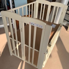 美原店　KATOJI ミニベッド 折りたたみⅡ（プチバニラ）　ベビーベッドの画像