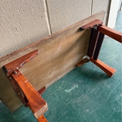 折りたたみ木製テーブル　日本製　アンティーク家具　机の画像