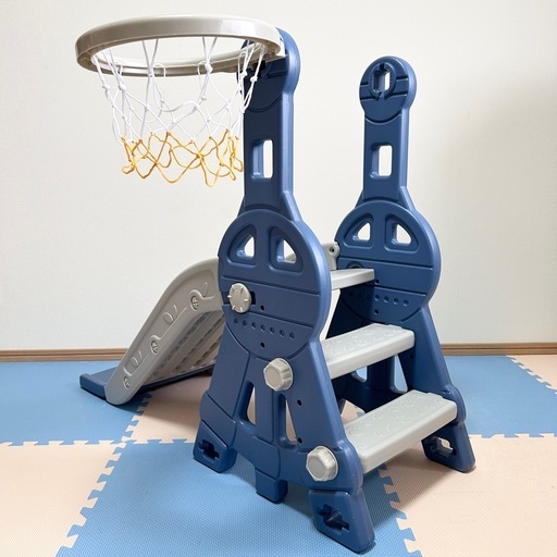 バスケットゴール付き滑り台！子ども用室内遊具
