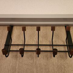 【扉掛けハンガー 2個セット／木製ノブ×スチール】の画像