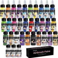 エアブラシ塗料⭐️30色 水性 アクリル塗料セットプラスチックモ...