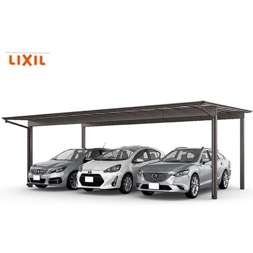カーポート　LIXIL３台用カーポート　フーゴF 72-50サイズ　商品代　施工費税込み　激安　愛媛県　外構工事　駐車場　EXたくみ