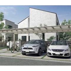 カーポート　LIXIL３台用カーポート　フーゴF 72-50サイズ　商品代　施工費税込み　激安　愛媛県　外構工事　駐車場　EXたくみの画像