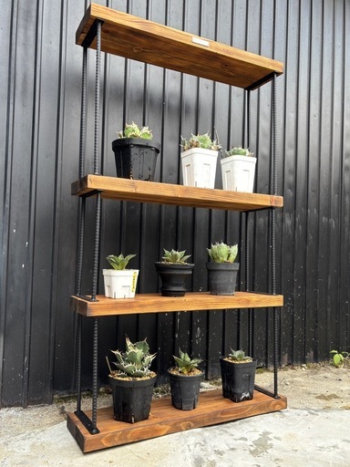 アイアンシェルフ　棚　植物棚　お洒落　インテリア　ガレージ　など