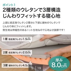 \使用期間1年程/SD ニトリ　じんわりフィットする低反発敷布団の画像