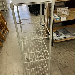 I2511-620 4段メタルラック ホワイト 4段目天板付き 中古 の画像