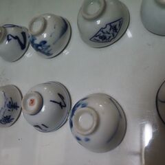 レトロな杯１０個、珍品、猪口、ぐい飲みの画像