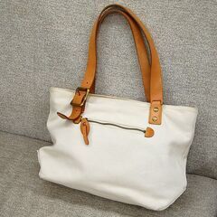 訳あり Dakota トートバッグ キャンバス×レザー 幅40×高さ26×まち13cm 帆布 かばん 鞄 ハンドバッグ ダコタ 札幌市 清田区 平岡の画像