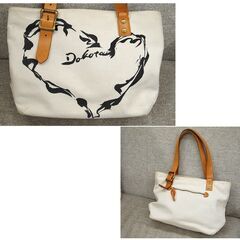 訳あり Dakota トートバッグ キャンバス×レザー 幅40×高さ26×まち13cm 帆布 かばん 鞄 ハンドバッグ ダコタ 札幌市 清田区 平岡の画像
