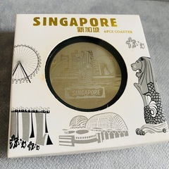シンガポール　コースター4枚セット　箱つきの画像