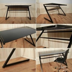 フランフランのガラスの黒いデスクの画像