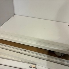★DIY等にも‼️木製棚 木枠 棚 木板 ホワイト コロ付き棚 木製セットの画像