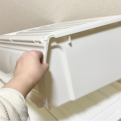 【無料】ニトリ Nフラッテ　前開き式プラスチックケース 3セット　ホワイトの画像