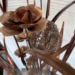 【定価約6万円程】 ヨーロピアン ブロンズ 金属 お花 インテリア LED ライト オシャレ 1121-012の画像