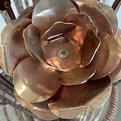 【定価約6万円程】 ヨーロピアン ブロンズ 金属 お花 インテリア LED ライト オシャレ 1121-012の画像