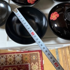 梅の花柄蓋付きお椀9点の画像