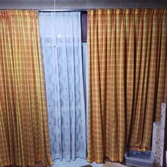 吐き出し窓用カーテン　ｗ1800，ｈ2200　レースカーテン付きの画像