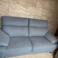 ニトリ　3人掛け　定価79900円　ソファー　布張りタイプ (Nポケット BS13 AQ-LGY)の画像