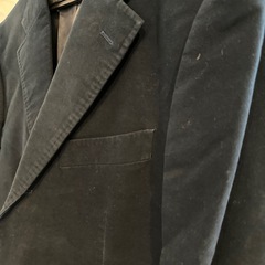 テーラードジャケット ベロア調 ネイビー系の画像