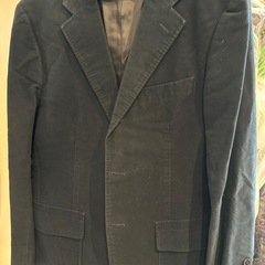 テーラードジャケット ベロア調 ネイビー系の画像