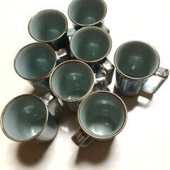 美濃焼 古染　手付ジョッキ8個セットの画像