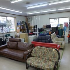 中古　無印良品 　ワイド2人掛けソファー 本革ブラウン ヘッド付 公田店の画像