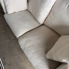 塩釜市尾島町！イケア ファブリックソファ 北欧レトロ アイボリー 2人掛けそふソファの画像