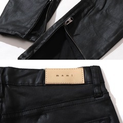 【新品】mnml ミニマル　M11 STRETCH DENIM BLACK 32 レザーの画像