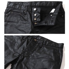 【新品】mnml ミニマル　M11 STRETCH DENIM BLACK 32 レザーの画像