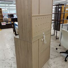 リユースのサカイ栃木店★ジモティ割あり★ ベガコーポレーション 食器棚 グレージュ W90×D52.5×H175 クリーニング済み TC11717の画像