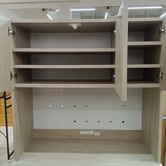 リユースのサカイ栃木店★ジモティ割あり★ ベガコーポレーション 食器棚 グレージュ W90×D52.5×H175 クリーニング済み TC11717の画像