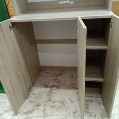 リユースのサカイ栃木店★ジモティ割あり★ ベガコーポレーション 食器棚 グレージュ W90×D52.5×H175 クリーニング済み TC11717の画像