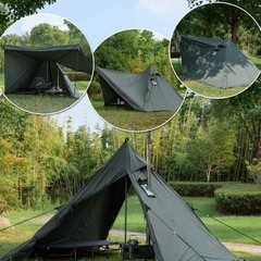 [新品未使用品]　TOMOUNT ワンポールテント 1.7m TC テント 煙突穴付き ソロ ポリコットンテント サイドウォール付き 多機能 キャノピー 4シーズン適用 簡単設営の画像