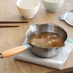 30日まで　日本製　雪平鍋 18cm IH対応 アイカタ 両口 ステンレス製 未使用品の画像