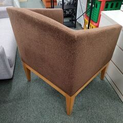 一人掛けソファ 幅69×奥行61×高さ83.5cm ファブリック×木 ブラウン ラウンジチェア パーソナルチェア 一人掛けチェア シングルチェア 椅子 いす イス 札幌 北20条店の画像